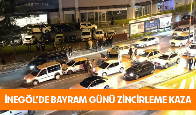 Bursa İnegöl'de bayram günü zincirleme kaza