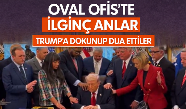 Oval Ofis'te din insanları Trump'a dokunup dua etti