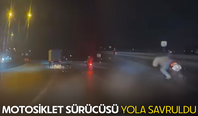 Bursa Osmangazi'de motosiklet sürücüsü yola savruldu