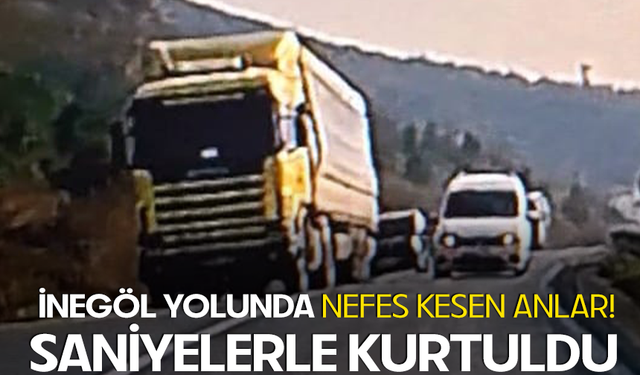 İnegöl Yolunda Nefes Kesen Anlar! Saniyelerle Kurtuldu