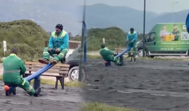 Bursa'da tahteravalliye binen temizlik işçileri yüzleri gülümsetti