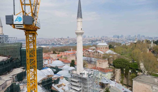 Ayasofya'nın kuzeydoğu minaresinde restorasyon tamamlandı