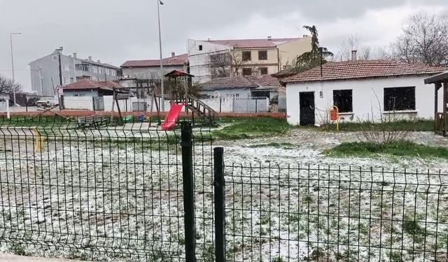 Edirne'de dolu yağışı