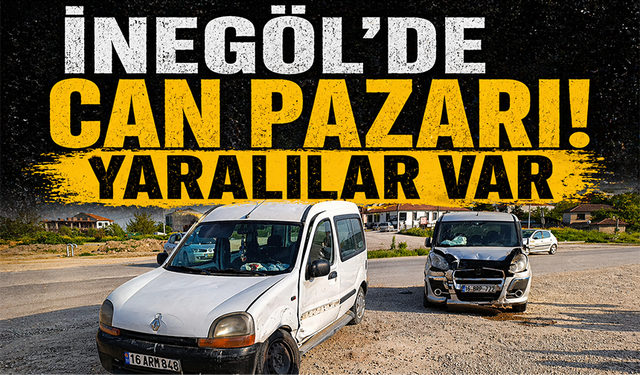 Bursa İnegöl'de iki araç çarpıştı! Yaralılar var