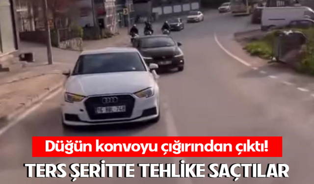 Bursa'da düğün konvoyunda tehlikeli şov