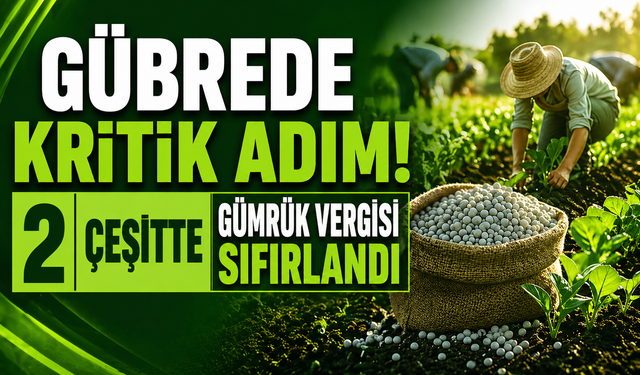 Gübrede kritik adım: 2 çeşitte gümrük vergisi sıfırlandı