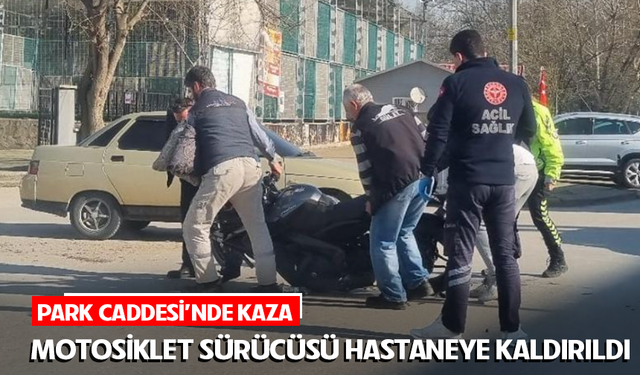 Bursa İnegöl'de Park Caddesi’nde kaza: Motosiklet sürücüsü hastaneye kaldırıldı