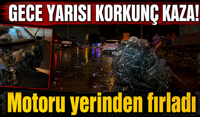 Bursa Osmangazi'de kaza yaptı, motor yerinden çıktı: 1’i ağır 2 yaralı