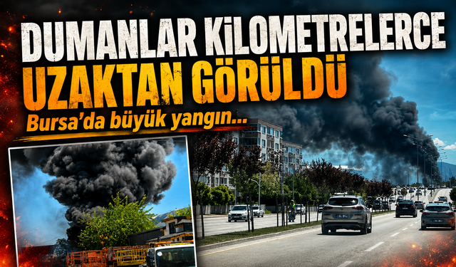 Bursa Nilüfer'de inşaat malzemesi deposunda büyük yangın