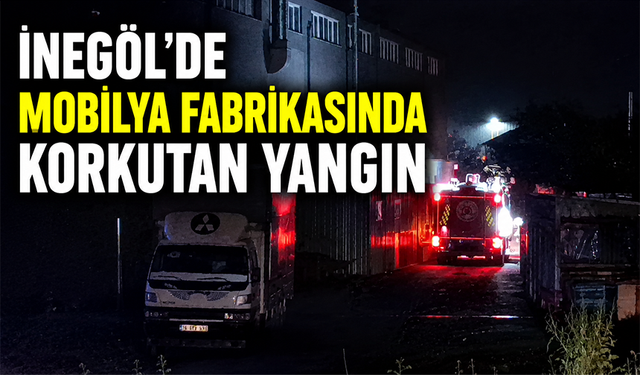 Bursa İnegöl'de mobilya fabrikasında korkutan yangın