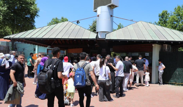 Bursa Hayvanat Bahçesi bayramda ziyaretçi akınına uğradı