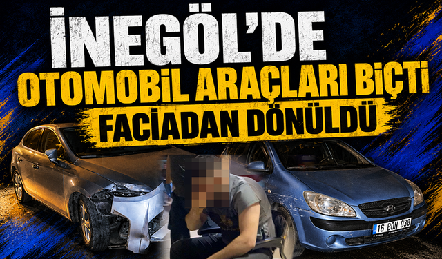Bursa İnegöl'de otomobil araçları biçti