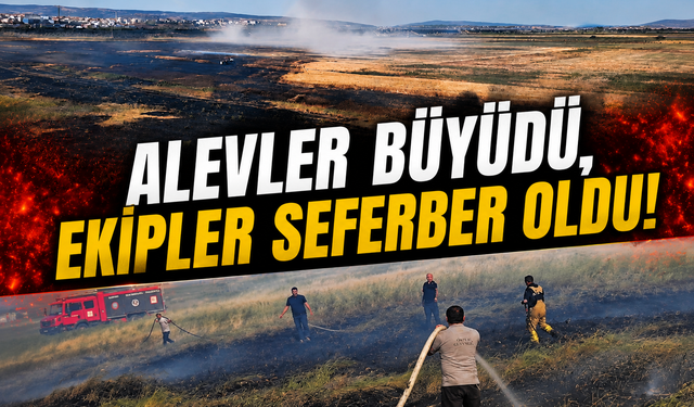 Bursa Karacabey'de korkutan yangın! Alevler fabrikaya yaklaştı