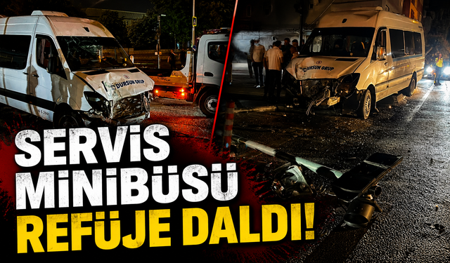 Bursa Yıldırım'da servis minibüsü refüje çıktı: 1 yaralı
