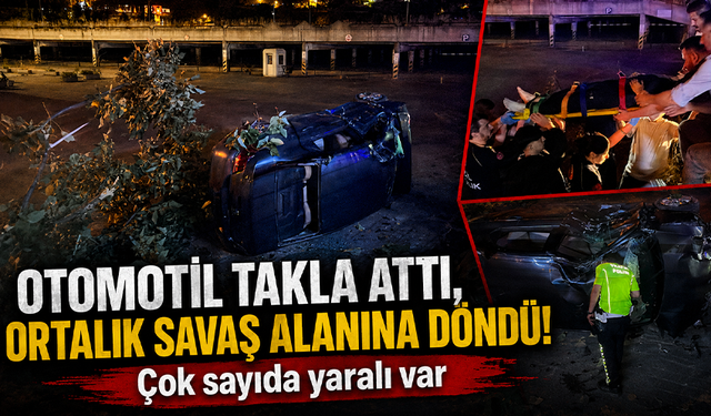 Bursa'da sıkıştırılan otomobil takla attı: 4 yaralı, sürücü firarda