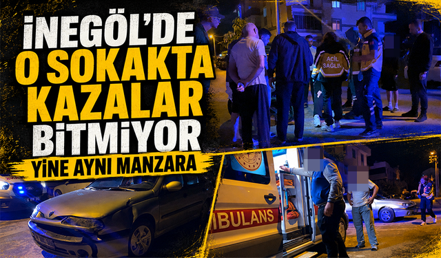 Bursa İnegöl'de o sokakta kazalar bitmiyor...  Yine aynı manzara