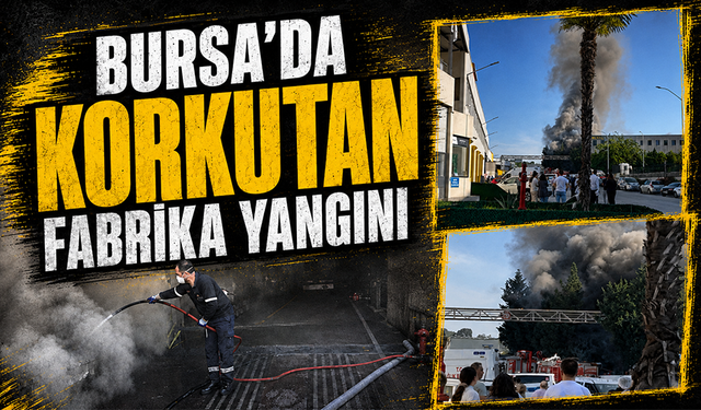 Bursa Osmangazi'de korkutan fabrika yangını