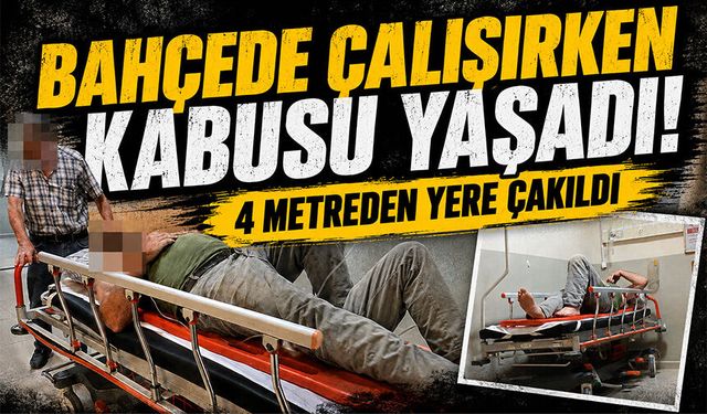 Bursa İnegöl'de bahçede çalışırken kabusu yaşadı! 4 metreden yere çakıldı