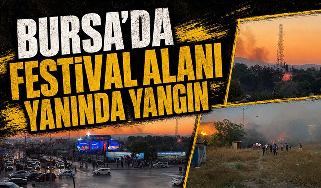 Bursa’da festival alanı yanında yangın