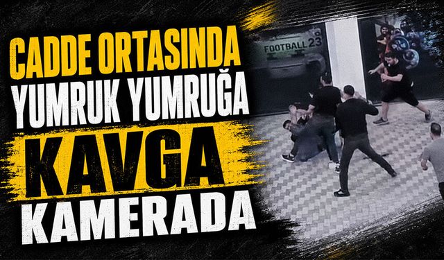 Bursa İnegöl'de Cadde Ortasında Yumruk Yumruğa Kavga Kamerada