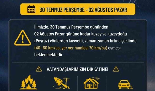 İstanbul Valiliği'nden kuvvetli rüzgar uyarısı: Poyraz 70 kilometre hıza ulaşacak