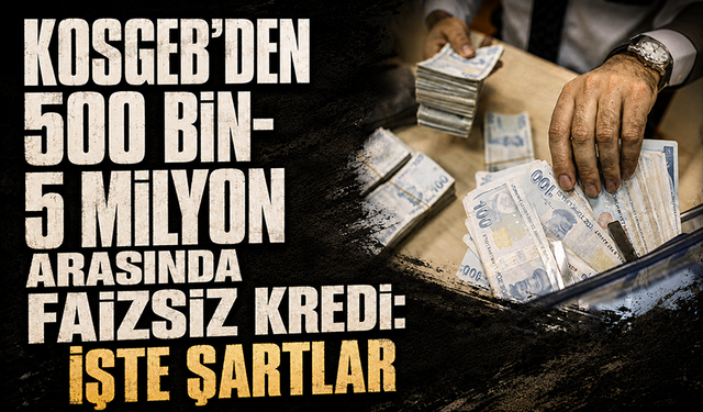 KOSGEB'den 500 bin-5 milyon arasında faizsiz kredi! İşte şartlar