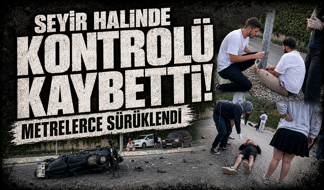 Bursa’da kontrolden çıkan motor yan yattı: 2 yaralı