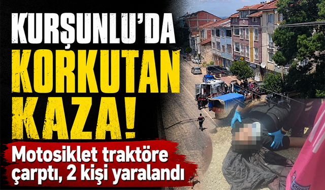 İnegöl Kurşunlu'da korkutan kaza! Motosiklet traktöre çarptı, 2 kişi yaralandı