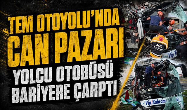TEM’de yolcu otobüsü ortalığı savaş alanına çevirdi: 15 yaralı