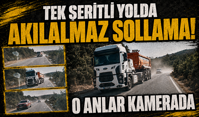 Bursa Nilüfer'de hatalı sollama yapan hafriyat kamyonu kamerada