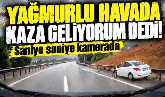 Bursa'da yağışlı havaya aldırmadı, bariyerlere böyle girdi