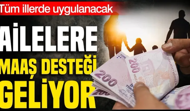 Ailelere maaş desteği geliyor: Tüm illerde uygulanacak!
