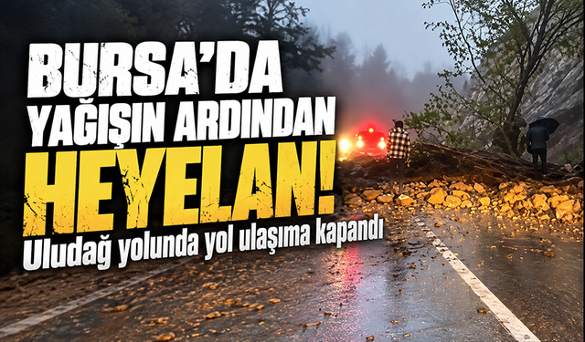Bursa'da Uludağ yolunda heyelan paniği