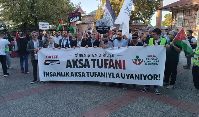 Bursa'da Filistin'e destek yürüyüşü düzenlendi!