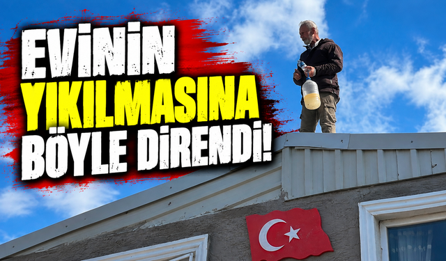 Bursa Mudanya'da yıkım krizi: Ev sahibi çatıya çıktı