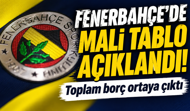 Fenerbahçe'de mali tablo açıklandı: Toplam borç ortaya çıktı