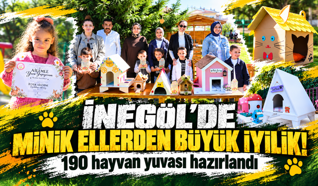 İnegöl’de Çocuklardan Sokak Hayvanlarına 190 Yuva