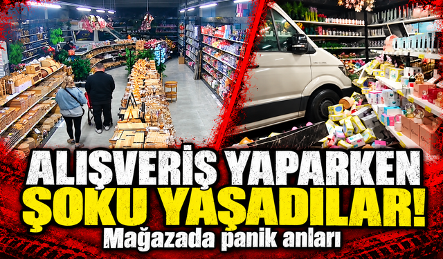 Bursa Nilüfer'de mağazaya servis aracı daldı!