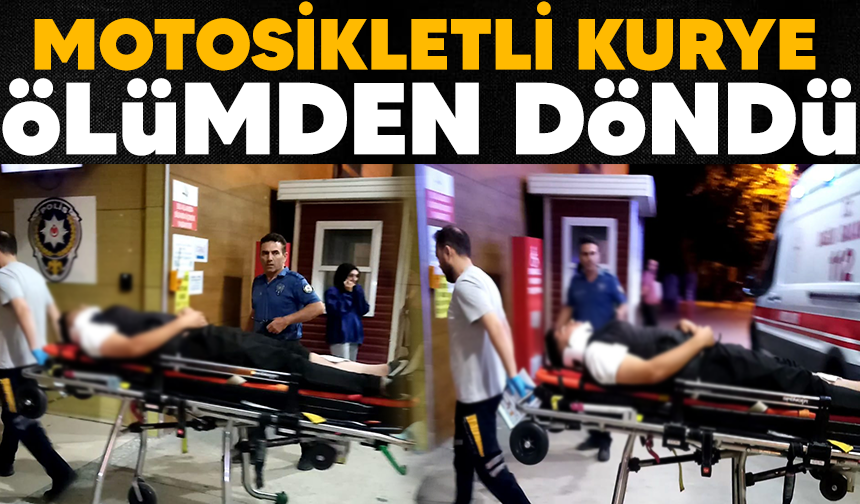İnegöl'de motosikletli kurye ölümden döndü