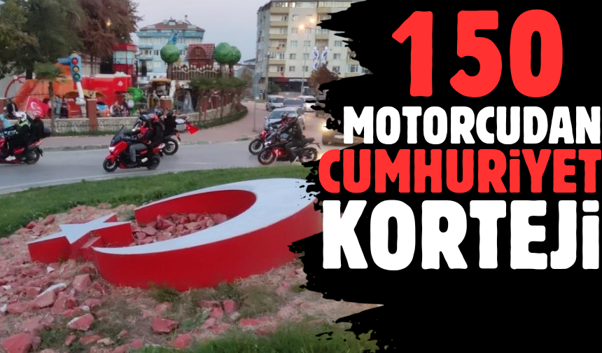 150 motorcudan Cumhuriyet Korteji