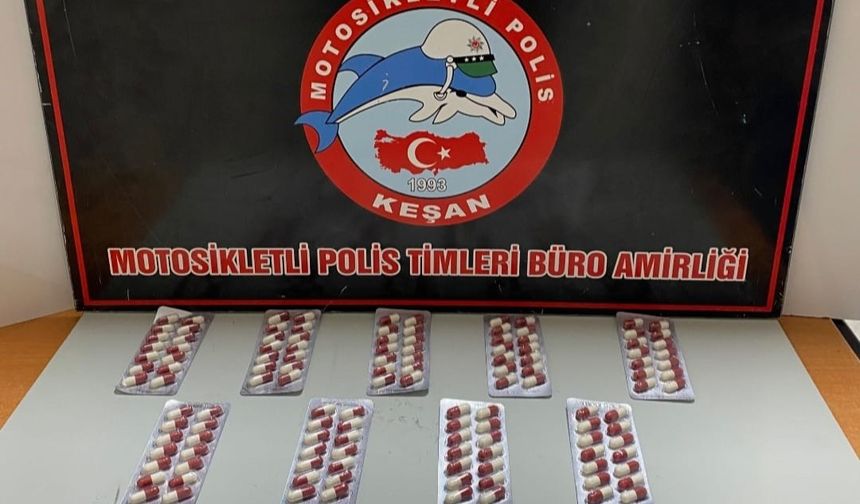 Keşan’da 168 adet sentetik ecza ele geçirildi