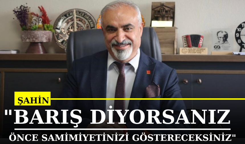Şahin, "Barış Diyorsanız Önce Samimiyetinizi Göstereceksiniz"