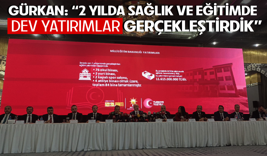 Gürkan: “2 yılda sağlık ve eğitimde dev yatırımlar gerçekleştirdik”