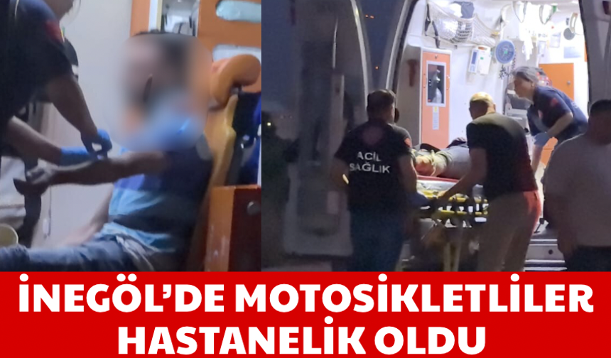 İnegöl'de motosikletliler hastanelik oldu