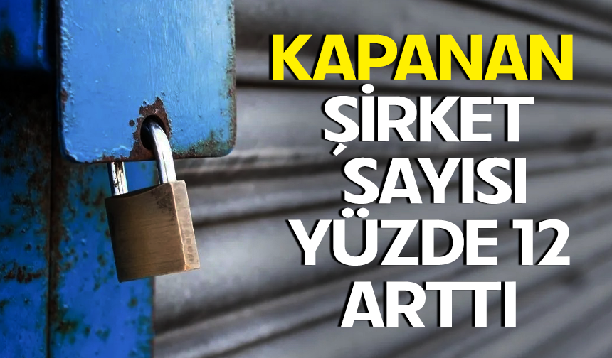 Kapanan şirket sayısı yüzde 12 arttı