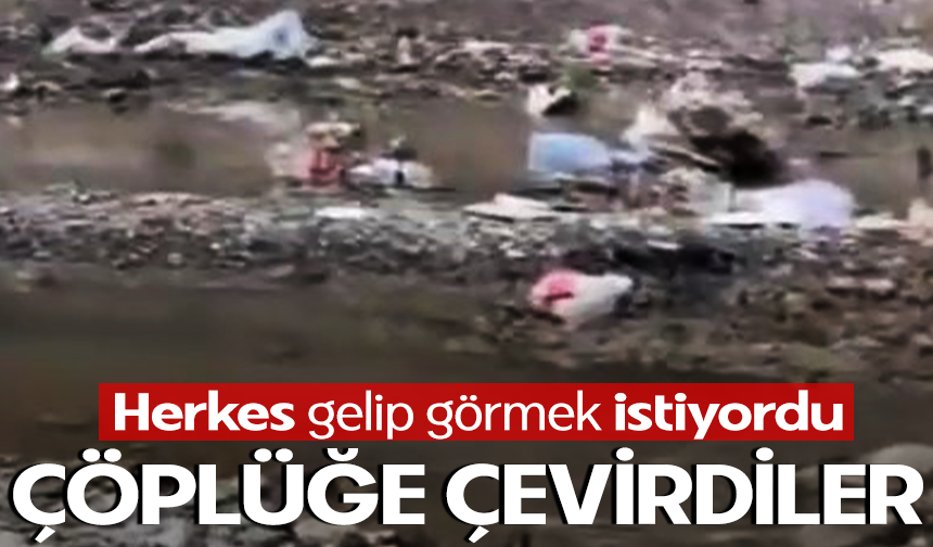 Bursa'da  şelaleyi, çöplüğe çevirdiler