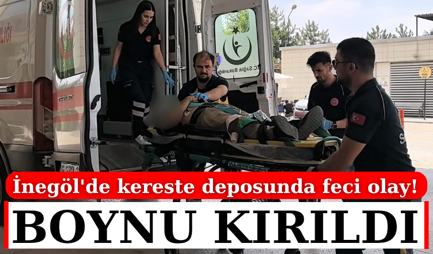 İnegöl'de kereste deposunda feci olay! Boynu kırıldı