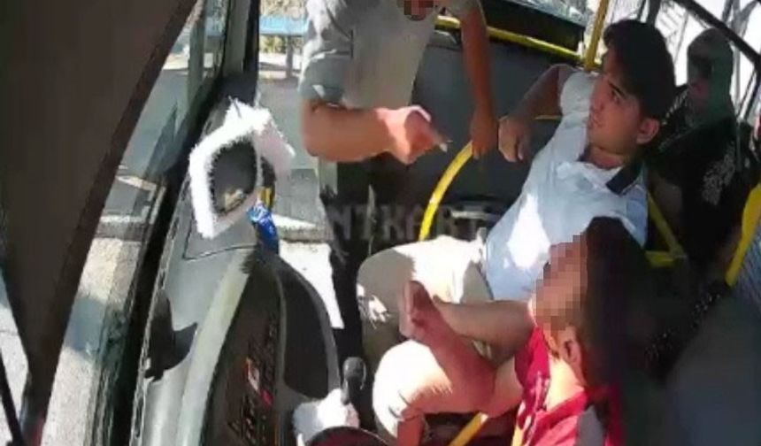Halk otobüsü şoförüne "Neden baktın?" tehdidi kamerada
