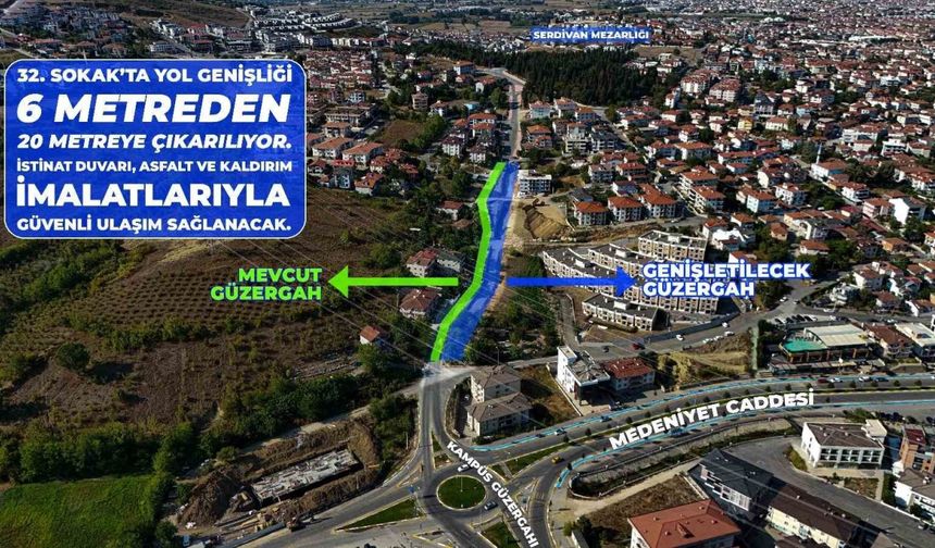 Sakarya Büyükşehir’den Serdivan’ın trafik yükünü hafifletecek hamle