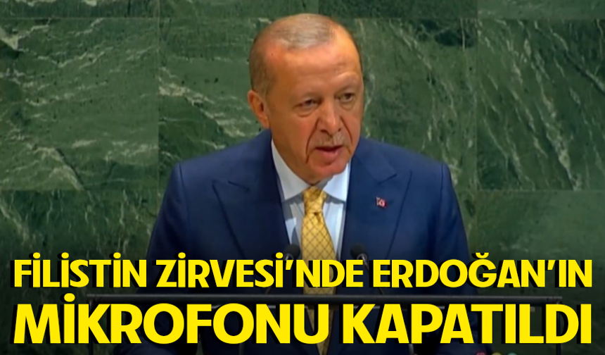 BM Filistin Zirvesi'nde Cumhurbaşkanı Erdoğan'ın mikrofonu kapandı!